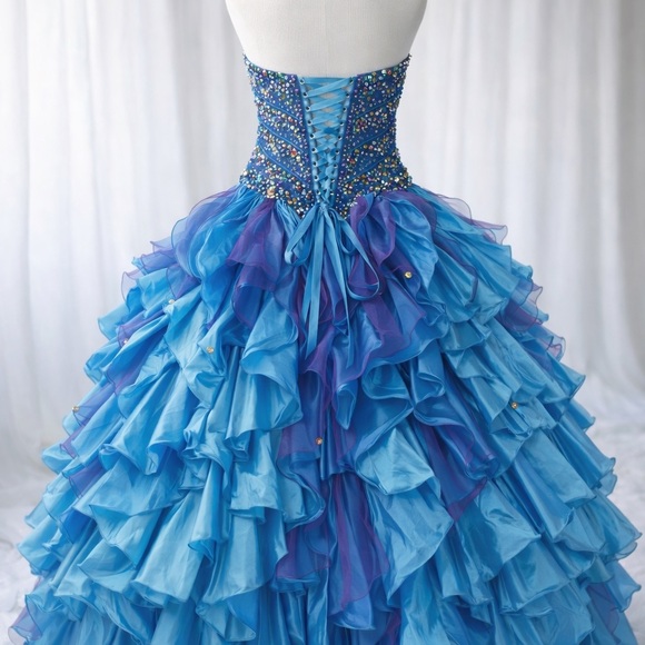 Princess by Mary’s Beaded Ball Gown – Size 8 – Blue/Purple – New With Tags - Picture 3 of 13